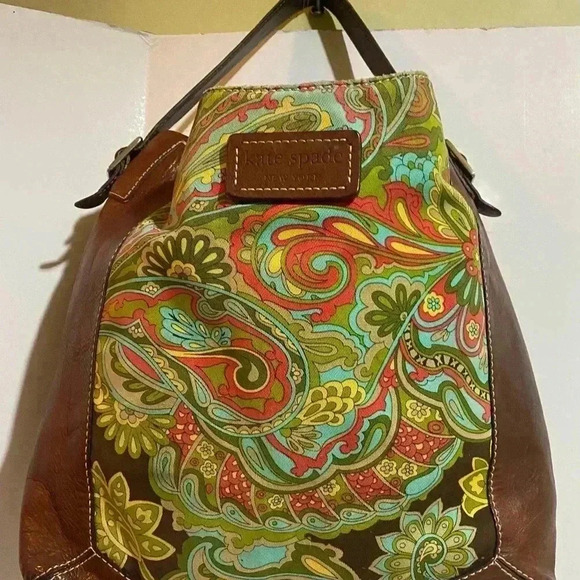 Kate Spade Brown and Green Paisley Hobo Bag - Picture 14 of 16
